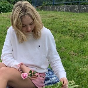 White polo crew neck